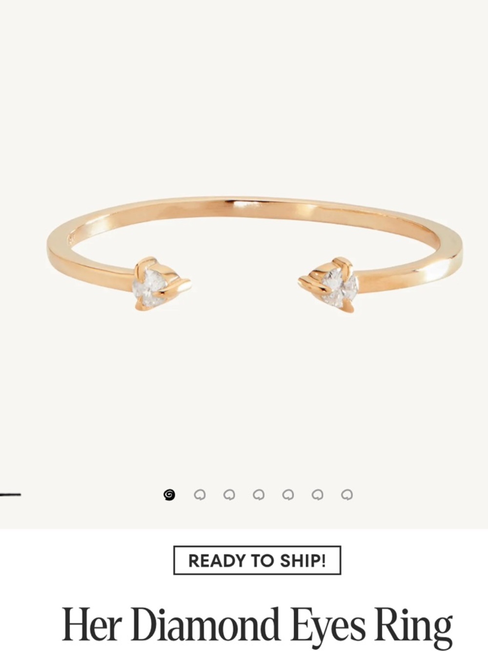Catbird Her Diamond Eyes Open Cuff Ring - Gold with Diamond Accents